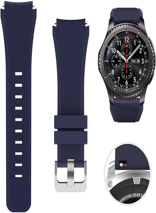 SAPU Bands for Samsung Gear S3 Frontier/Classic Watch Silicone Bracelet, Sports Silicone Band Strap Replacement Wristband for Samsung Gear S3 Frontier/S3 Classics Dark Blue